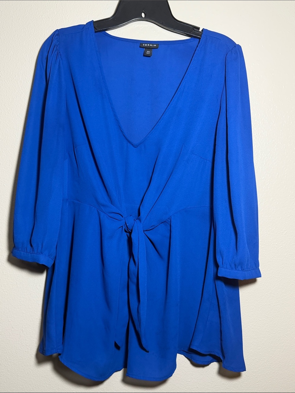 torrid Cobalt Blue V-Neck Tie-Front Tunic